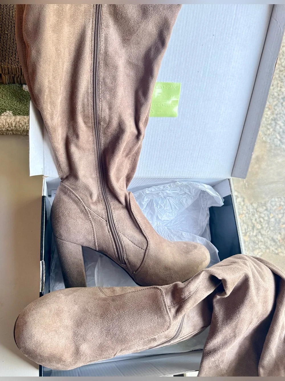 Torrid Women's Taupe Knee-High Block Heel Boots - NWT - Scrunched Boots